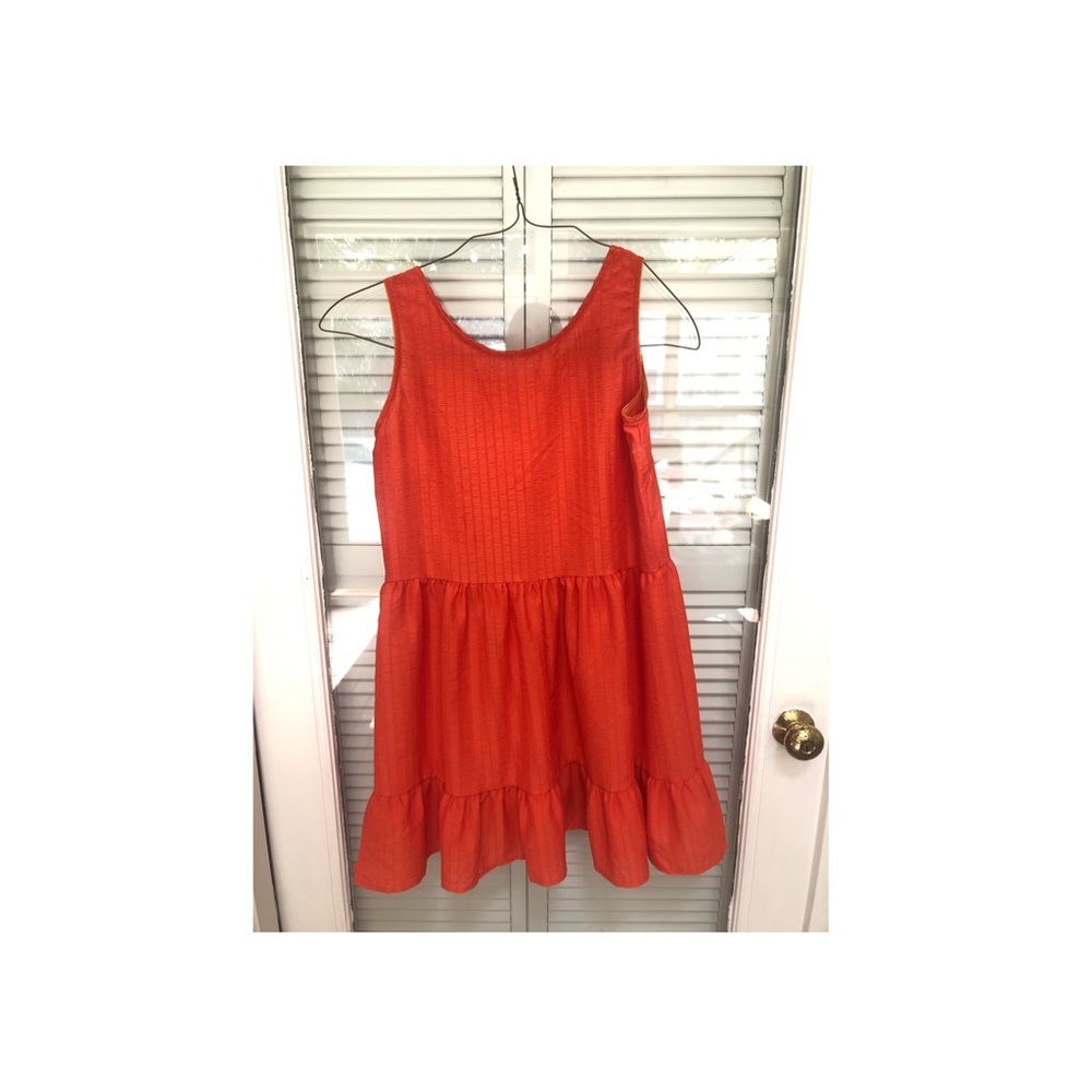 orange ruffle dress